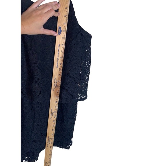 Mossimo Size S Black Floral Lace Pockets Keyhole Back Romper Shorts Small Target - Picture 4 of 5